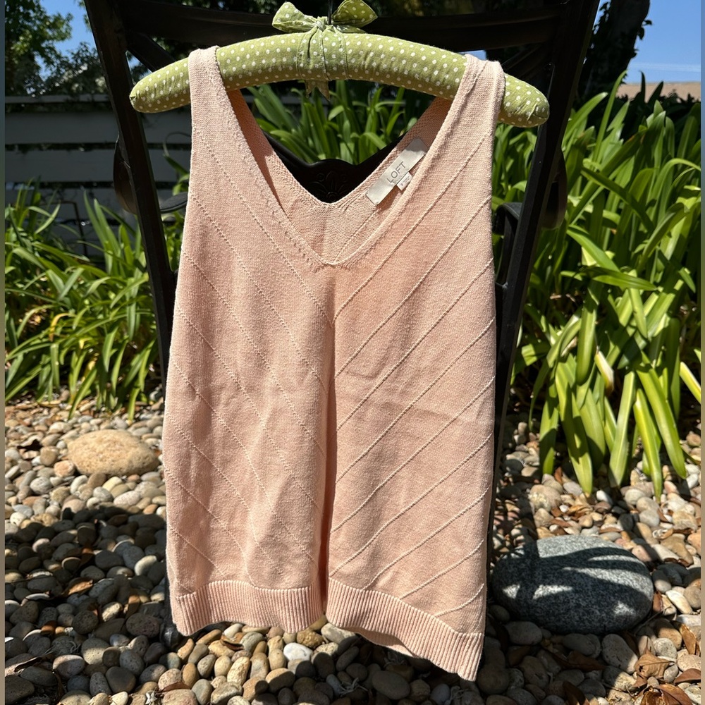 NWOT Loft Small woven vest salmon